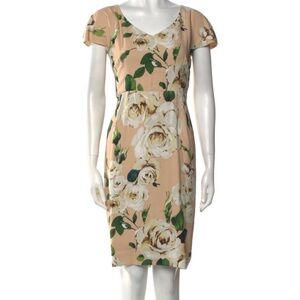 Dolce & Gabbana Beige Floral Midi Dress